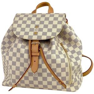 Louis Vuitton Sperone Backpack Daypack Rucksack Damier Azur White